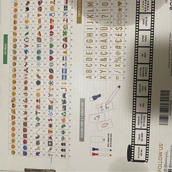 Cinema Light Box A4 Shiny Gold 16 Colors with hundreds of Letters and Emojis - Picture 16 of 17